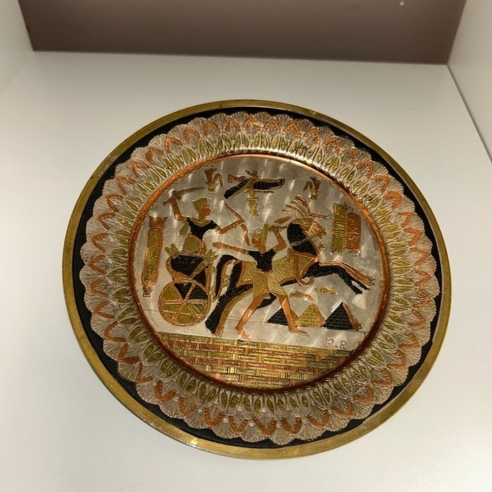 Gold and‎ Black Egyptian Motif Plate decor wall
